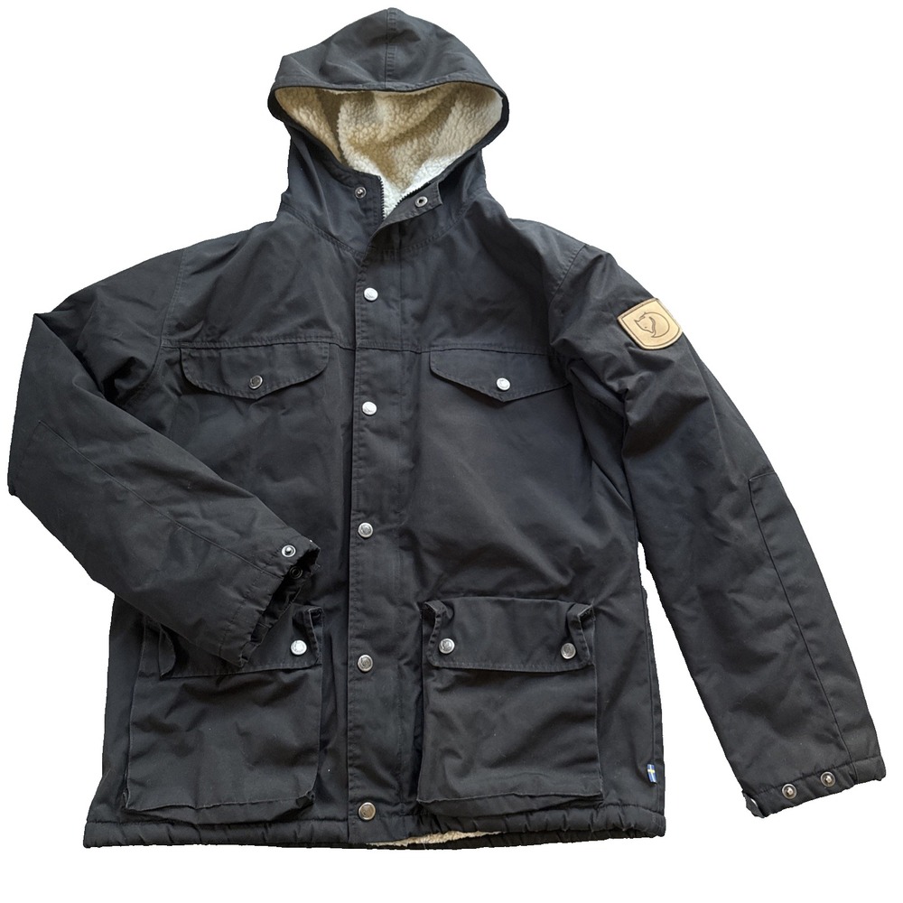 Fjallraven Greenland Winter Jacket Women Small Black G-1000 Hooded Sherpa Lined